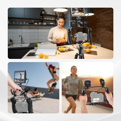 NEEWER Microphone Holder with Cold Shoe Adapter, Noise Reducing Shock Absorbing Mic Mount Accessories with Built in Silicone Pads, for Mics of 0.7" to 1" (19 to 25mm) in Diameter, MH3 - style: MH3