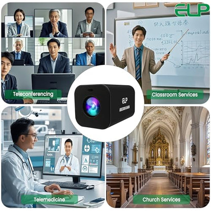 ELP 12X Zoom 4K 30fps USB Camera 1080P 60fps HDMI USB Webcam Autofocus Manual Focus PC Web Cam H.265 H.264 High Speed Web_Camera for Church Streaming Video Conference - style: 12X Zoom