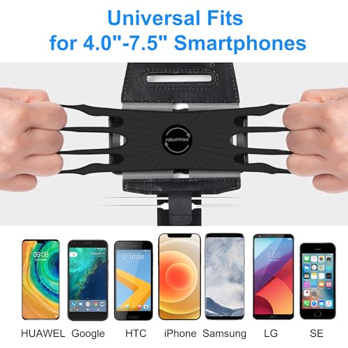 Cell Phone Running Armband - Detachable & 360° Rotatable Universal Cellphone Arm Band for iPhone 17 16 15 14 13 Pro Max Plus Samsung Galaxy Note S24 S23 for Workout Exercising Walking Jogging - color: Black Armband