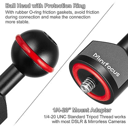 MINIFOCUS 2Pcs 1'' Ball Adapter to 1/4"-20 Screw, Universal Ball Joint Bracket with 1/4" Screw Base Adapter for Underwater Camera Arm Tray Diving Photography System - color: 1/4" Screw