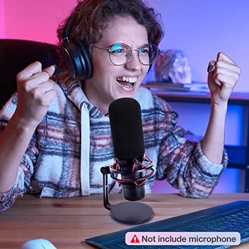 SUNMON HyperX QuadCast Pop Filter Windscreen Compatible with HyperX QuadCast S Microphone - Mic Foam Windscreen Noise Reduction,Improved Sound Quality, Microphone Pop Filter for HyperX QuadCast