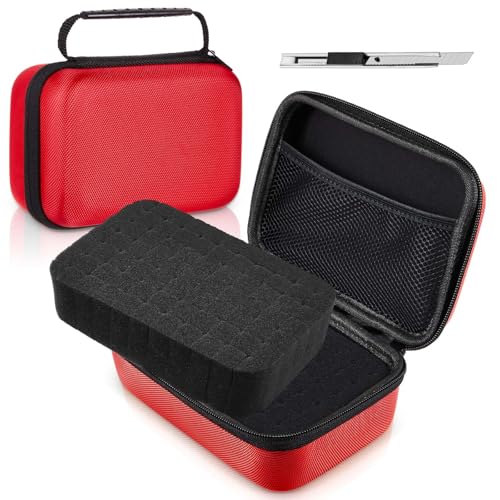 Relaxweex EVA Hard Case with Customizable Foam 11 x 7.8 x 4.3 Inch Protective EVA Carrying Case Shockproof Outdoor for Camera, Digital Products, Electronic Instruments with Knife, Red - color: Red, size: 11 x 7.8 x 4.3 inch