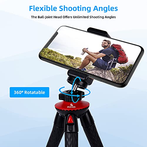 Mini Tripod for Camera/Phone/Webcam, NexiGo Flexible Camera Tripod Stand, Compatible with NexiGo Logitech Webcam C920 C922 Brio iPhone/Android/Camera, Vlogging/Live Streaming (Black)
