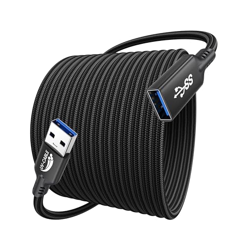 USB Extension Cable Long 20 FT, USB 3.0 Extender Cable 5Gbps Data Transfer and Charging Supported, 20FT USB Male to USB Female Cable for Printer, Scanner, Webcam, Keyboard, Mice, USB hub and Other - size: 20FT