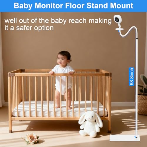 Baby Monitor Floor Stand Holder Mount for Hellobaby HB6550 HB65/HB66/HB248, Nanit Pro & Flex Stand, Momcozy,VTech VM901/VM819/RM7764 Baby Camera Monitor,Adjustable Height Flexible Baby Monitors Holder - size: Floor Stand Mount