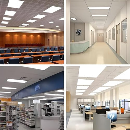 8 Pack Fluorescent Light Diffuser Panel for Drop Ceiling Light, 46.5" x 22.5" x 0.2" Replacement Ceiling Light Sheet Polycarbonate Fixture Panels for Classroom Office Home Hospital (White)