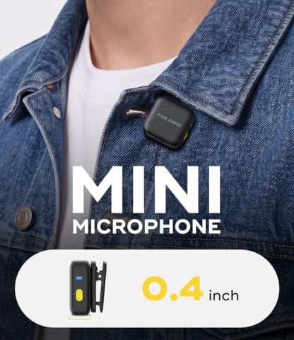 FULAIM 4-Pack Wireless Lavalier Microphone for iPhone 15 16 17 Android Camera PC, AI Noise Cancellation, 300m Range, 21H Battery Life with Charging Case, Lapel Mini Mic for Vlog Interview TikTok