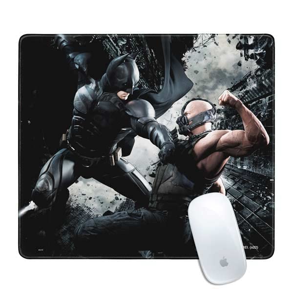 Skinit Small Gaming Mouse Pad - Officially Licensed Batman and Bane Fighting Design with Stitched Edges, Waterproof, Non-Slip Rubber Base, Desk Mat for Keyboard & Mouse, 12.6" x 11" inches - color: Black - DRKNTR01, size: 12.6" x 11"