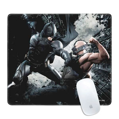 Skinit Small Gaming Mouse Pad - Officially Licensed Batman and Bane Fighting Design with Stitched Edges, Waterproof, Non-Slip Rubber Base, Desk Mat for Keyboard & Mouse, 12.6" x 11" inches - color: Black - DRKNTR01, size: 12.6" x 11"