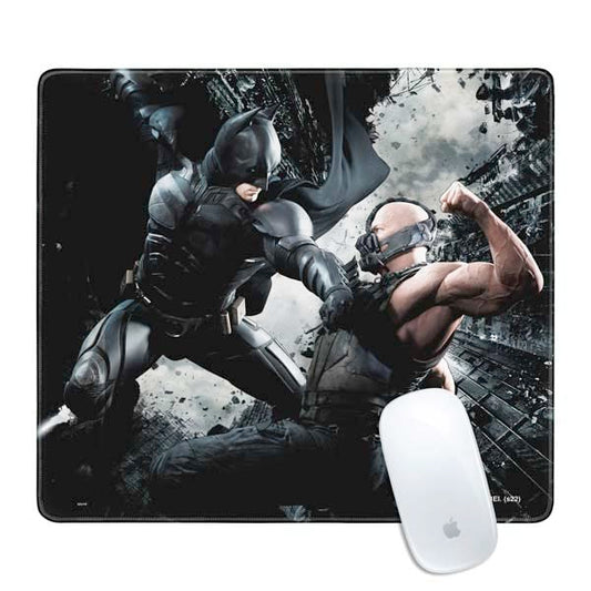 Skinit Small Gaming Mouse Pad - Officially Licensed Batman and Bane Fighting Design with Stitched Edges, Waterproof, Non-Slip Rubber Base, Desk Mat for Keyboard & Mouse, 12.6" x 11" inches - color: Black - DRKNTR01, size: 12.6" x 11"