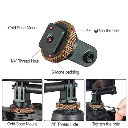 MINIFOCUS Hot Shoe to GoPro Mount Adapter, Camera Cold Shoe Mount Adapter with Aluminum CNC Thumb Screw for GoPro Hero 13/12/11/10/9/8/7/6/5/4, DJI Osmo Action, Campark and Other Action Cameras
