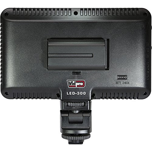 Vidpro LED-300 Photo and Video Light Kit - On Camera Panel LED Light - Adjustable and Dimmable Light Fits Cameras Video Camcorders and DLSR w/Hot Shoe Includes Rechargeable Battery Diffuser and More - size: LED-300