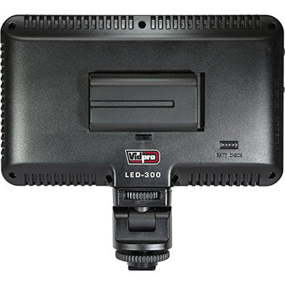 Vidpro LED-300 Photo and Video Light Kit - On Camera Panel LED Light - Adjustable and Dimmable Light Fits Cameras Video Camcorders and DLSR w/Hot Shoe Includes Rechargeable Battery Diffuser and More - size: LED-300