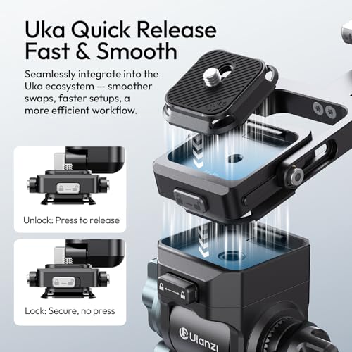 ULANZI XJ01 Uka Universal Foldable Camera Cage & Stablizer, 2-in-1 Portable Top Handle Grip & Quick Release Half Cage w NATO Rail, ARRI Loc, Cold Shoe f Mirrorless Cameras Phone Gimbal Tripod - Black