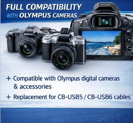 Master Cables Replacement USB Data Transfer and Charging Cable for Olympus Digital Cameras that Use USB Olympus Cable CB-USB5 / CB-USB6 / CB-USB8