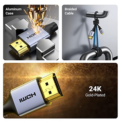 UGREEN 4K Micro HDMI to HDMI Cable 6.6FT, Aluminum Shell Braided 18Gbps 4K 60Hz HDR 3D ARC Compatible with GoPro Hero 7 6 5 Raspberry Pi 5 Portable Monitor Camera Nikon Yoga 3 Pro - size: 6.6FT
