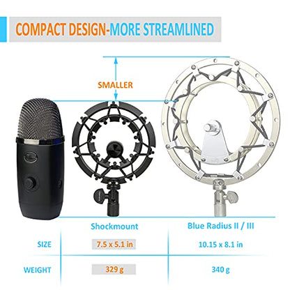 YOUSHARES Blue Yeti X Shock Mount, Latest Alloy Shockmount Reduces Vibration and Shock Noise Matching Boom Arm Mic Stand, Designed for Blue Yeti X Microphone - color: Shock Mount