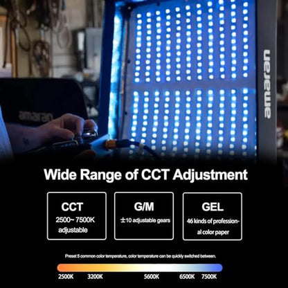Aputure Amaran F22C RGBWW Flexible Led Video Light 2500K~7500K,200W Output LED Panel Light,15 Lighting FX with Honeycomb Grid Soft Box,Support App Control for Photo Studio Photography Lighting