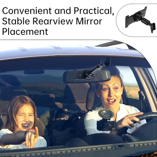 Dash Cam Mirror Mount, Rear View Mirror Dash Cam Mount Back Plate Panel Kit for 5.5" - 12" Rearview Mirror Dash Cams