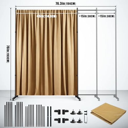 Photography Backgroud/Backdrop –Width Adjustable Thick & Opaque Fabric for Studio, Party, or Video Backdrop– Perfect for Single Panel Room Divider/Privacy Screen (Khaki, 6FT X 6FT) - color: Khaki