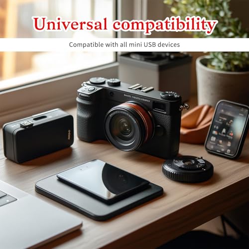 2 Pcs Mini USB OTG Cable Adapter for Digital Cameras USB A Female to Mini USBs B 5-pin Male Converter Connector Braided Cable Connector for Data Transfer (Black and Red)