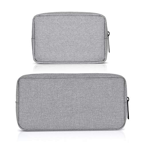 Universal Electronics/Accessories Soft Carrying Case Bag, Durable & Light-weight,Suitable for Out-going, Business, Travel and Cosmetics Kit (Small+Big-Gray) - color: Small+Big-Gray