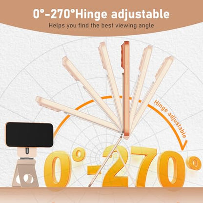 IST IDEA for Magsafe Tripod, Tripod for iPhone Lightweight Aluminum Alloy & Angle Adjustment & Strong Magnets iPhone Tripod Stand Compatible with 17/16/15/14/13/12 (Included Metal Ring) - color: Desert Gold