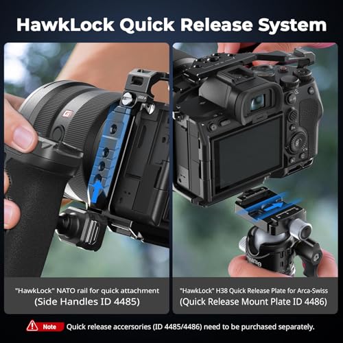 SmallRig HawkLock Quick Release Cage Kit for Sony Alpha 7R V/Alpha 7 IV/Alpha 7S III/Alpha 7 V, Full Cage with Top & Side Handle, Cable Clamp (Upgraded Version)