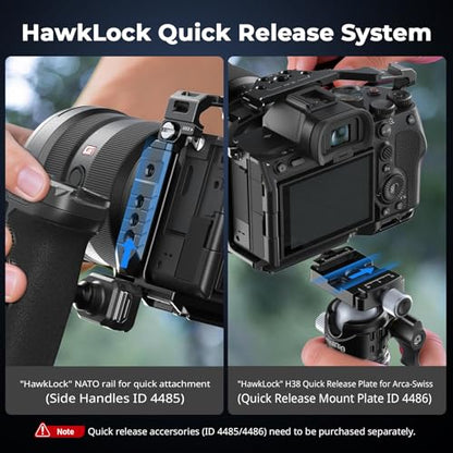 SmallRig HawkLock Quick Release Cage Kit for Sony Alpha 7R V/Alpha 7 IV/Alpha 7S III/Alpha 7 V, Full Cage with Top & Side Handle, Cable Clamp (Upgraded Version)