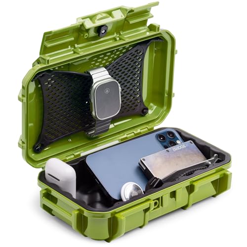 Evergreen 56 Dry Box - EDC Tough Protective Case USA Made for Organization of Cameras, Phones, Camping, Fishing, Hiking, Water Sports (Green) - color: Green