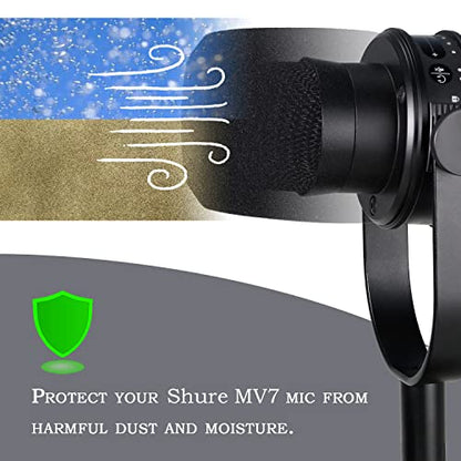Microphone Pop Filter Compatible with Shure MV7 Microphone - Mic Foam Windscreen Cover for MV7 Microphone to Blocks Out Plosives by YOUSHARES