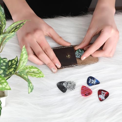 Leather Ring Pouch, Brown Leather Jewelry Holder, Wedding Case for Men and Women - Full Grain Pouch for Engagement Handcrafted Bridal Jewellery Storage, Guitar Picks Camera SD Card Holder - color: Brown