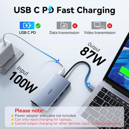 USB C Docking Station Dual Monitor Adapter for Dell HP, Laptop Docking Station 3 Monitors Quad Display USB C Hub Dongle to 4K HDMI+DP+VGA,3 USB2.0,100W PD,8 in 1 Thunderbolt Dock for Lenovo,Surface