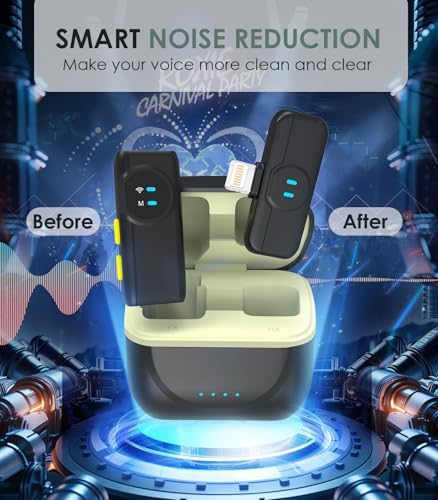 Wireless Lavalier Lapel Microphone for iPhone iPad: 1 Clip on Microphones for Phone Video Recording (1 Pcs Black Mic)
