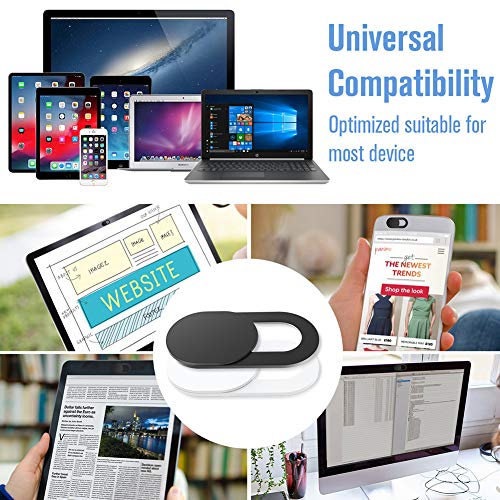 Webcam Cover Slide,[6 Pack] Ultra-Thin Laptop Web Camera Cover Compatible with Camera for MacBook,Laptop,PC,Computer,iMac,iPad, iPhone. 0.022in Thick Web Blocker Protect Your Privacy and Security - color: 3Pack White 3Pack Black