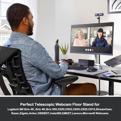 63'' Webcam Floor Stand Compatible with Logitech MX-Brio C920x C922x C930e C925e C615 StreamCam Brio-4K Webcams