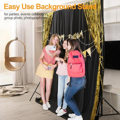 EMART Photo Backdrop Stand kit, 7.8 x 10 ft Back Drop Adjustable Frame for Photography, Photoshoot Banner Background Support Holder for Parties Dectoration - size: 7.8x10ft