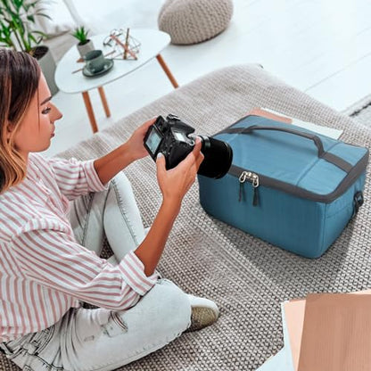 Koolertron Dslr Camera Insert Bag Purse Universal Liner Lens Pouch Partition Protective Cover Waterproof Sleeve for Cannon/Nikon/Sony (Blue) - color: Blue
