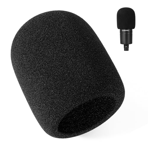 Pop Filter/Windscreen for Audio-Technica AT-2020 AT-2035 AT-2040 AT-2050 ATR2500 ATR2500X AT-4040 Microphones, Foam Mic Cover for Filtering Plosives and Hissing Noise (Foam-Black) - color: Foam-Black