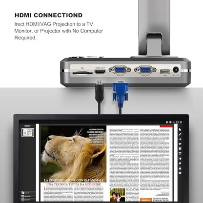 JOYUSING WiFi/USB/VGA/HDMI Four Mode 8MP Wireless Document Camera with 7200mAh Battery for Teachers, Mac, Windows, Compatible, Online Teaching, Distance Learning and Web Conferencing
