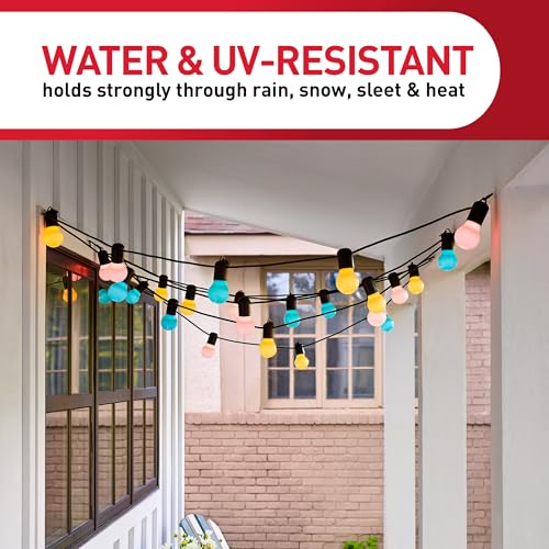 Command Outdoor Light Clips, 20 Clear Clips and 24 Command Strips, Damage-Free Hanging Back to School Decorations with Weather Resistant Strips, Wall Clip for Hanging Outdoor Lights and Cable - size: 20 Clips