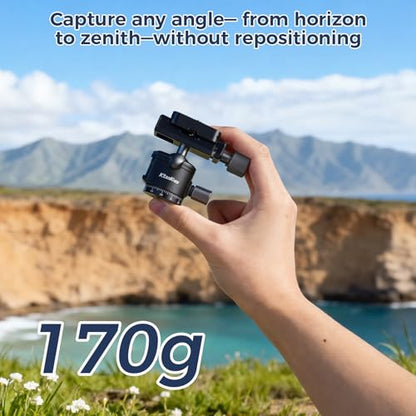Tripod Ball Head,Mini Ball Head Mount with 170g Lightweight, 360° Rotation, 5kg Load & Cold Shoe Port for Tripods, Monopods, Sliding Cameras & Outdoor Photography - style: MI-2
