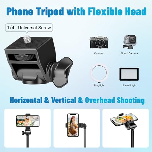 Victiv Phone Tripod, 70" Tripod for iPhone with Remote and Phone Holder, Sturdy & Stable, Adjustable Camera Stand & Selfie Stick Mode, Perfect for Selfies/Recording/Vlogging/Live Streaming - size: 70 inch