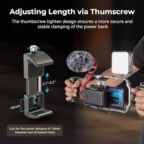 SMALLRIG Power Bank Holder, Power Bank Clamp Mount for Camera, Compatible with Width Range 2.1"–3.3" and Thickness Range 0.6"–1" Power Banks2790 (Pack of 2) - size: 81.5mm x 30mm x 35mm (Pack of 2)