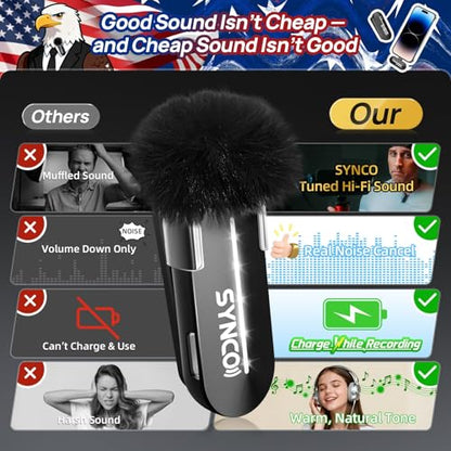 SYNCO Wireless Lavalier Microphone for iPhone, P1XL Professional Lapel Mic for Tiktok, YouTube, Streaming, Vlog Video Recording, Wireless Microphone for iPhone 14/13/12/11/SE... - style: 1 Mic for Lightning