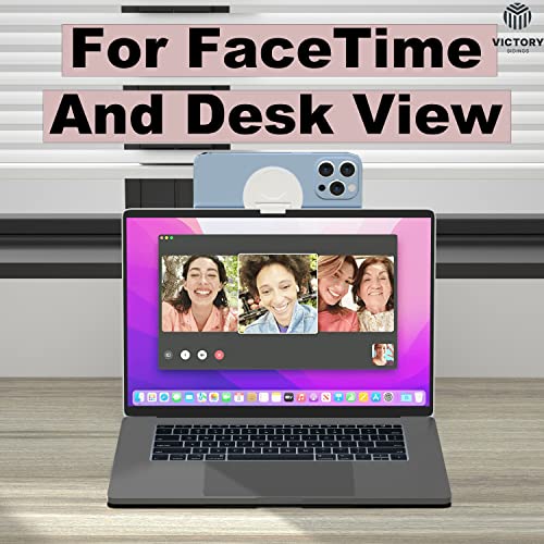 Continuity Camera Mount for MacBook and iPhone | Magsafe Compatible iPhone 12 13 14 Series | Strong & Sturdy | Desk View & Webcam Support