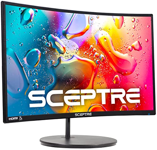 Sceptre Curved 24-inch Gaming Monitor 1080p R1500 98% sRGB HDMI x2 VGA Build-in Speakers, VESA Wall Mount Machine Black (C248W-1920RN Series) - style: 24" Curved Gaming