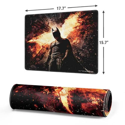Skinit Medium Gaming Mouse Pad - Officially Licensed The Dark Knight Rises Design with Stitched Edges, Waterproof, Non-Slip Rubber Base, Desk Mat for Keyboard & Mouse, 17.7" x 15.75" inches - color: Black - DRKNTR02, size: 17.7" x 15.75"