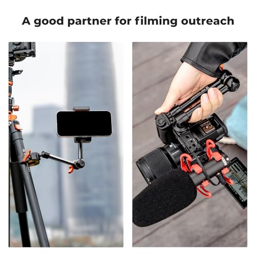 K&F CONCEPT 9.8" Magic Arm, 1/4" Screw Camera Mount Arm 360° Ball Heads for DSLRs, Monitor, Flash, LED Light, Microphone, Camera Cage, Action Camera - style: 9.8" Arm