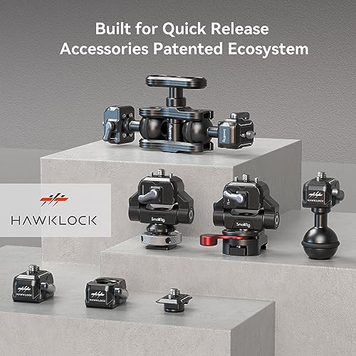 SMALLRIG Quick Release Plate Drop-in HawkLock mini Quick Release Camera Mount Adapter with 1/4" Screw, for Camera Clamp, Super Clamp, Ball Head, Tripod, Magic Arm, Stabilizer, Field Monitor - 3513C - style: Basic QR System